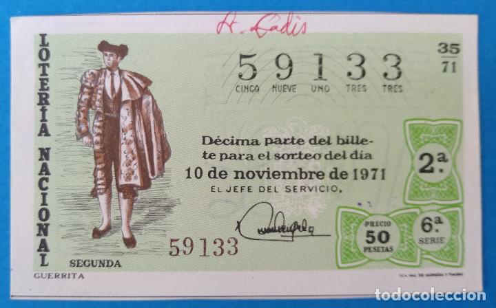 National Spanish Lottery: Loter&iacute;a Nacional 1971. Tauromaquia, sorteo 35