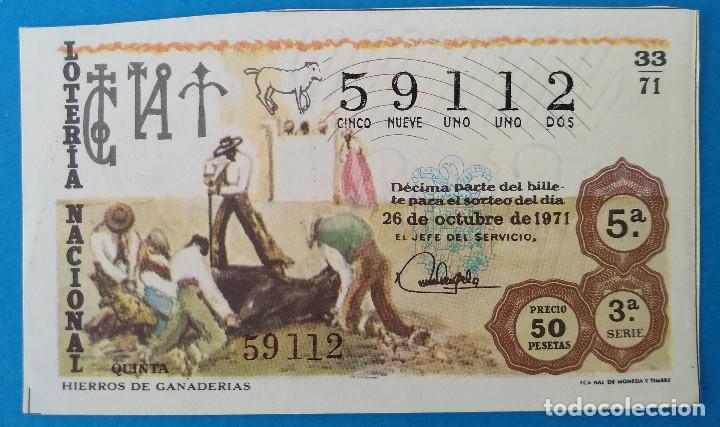 National Spanish Lottery: Loter&iacute;a Nacional 1971. Tauromaquia, sorteo 33