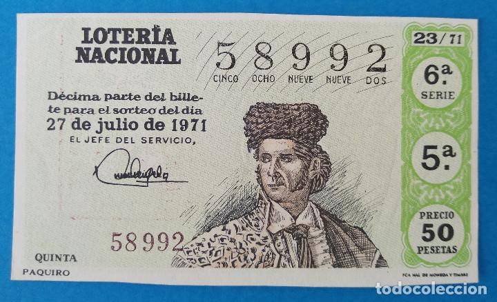 National Spanish Lottery: Loter&iacute;a Nacional 1971. Tauromaquia, sorteo 23