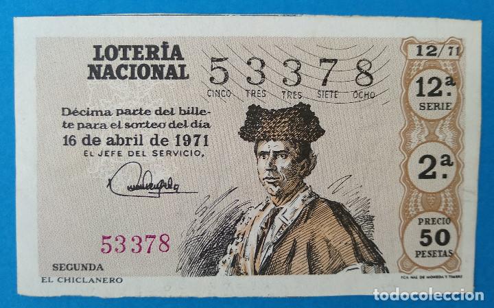 National Spanish Lottery: Loter&iacute;a Nacional 1971. Tauromaquia, sorteo 12