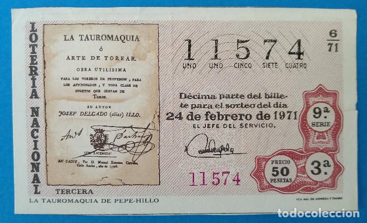 National Spanish Lottery: Loter&iacute;a Nacional 1971. Tauromaquia, sorteo 6