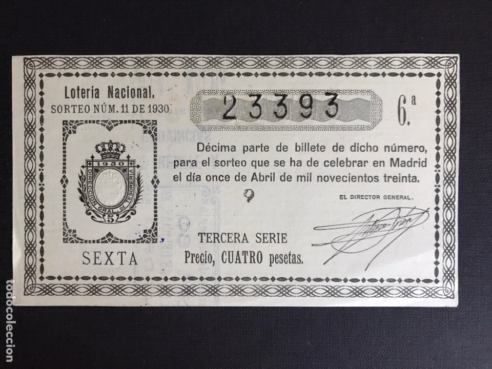 National Spanish Lottery: Loteria A&ntilde;o 1930 sorteo 11