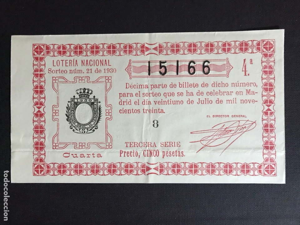 Nationale spanische Lotterie: Loteria a&ntilde;o 1930 sorteo 21