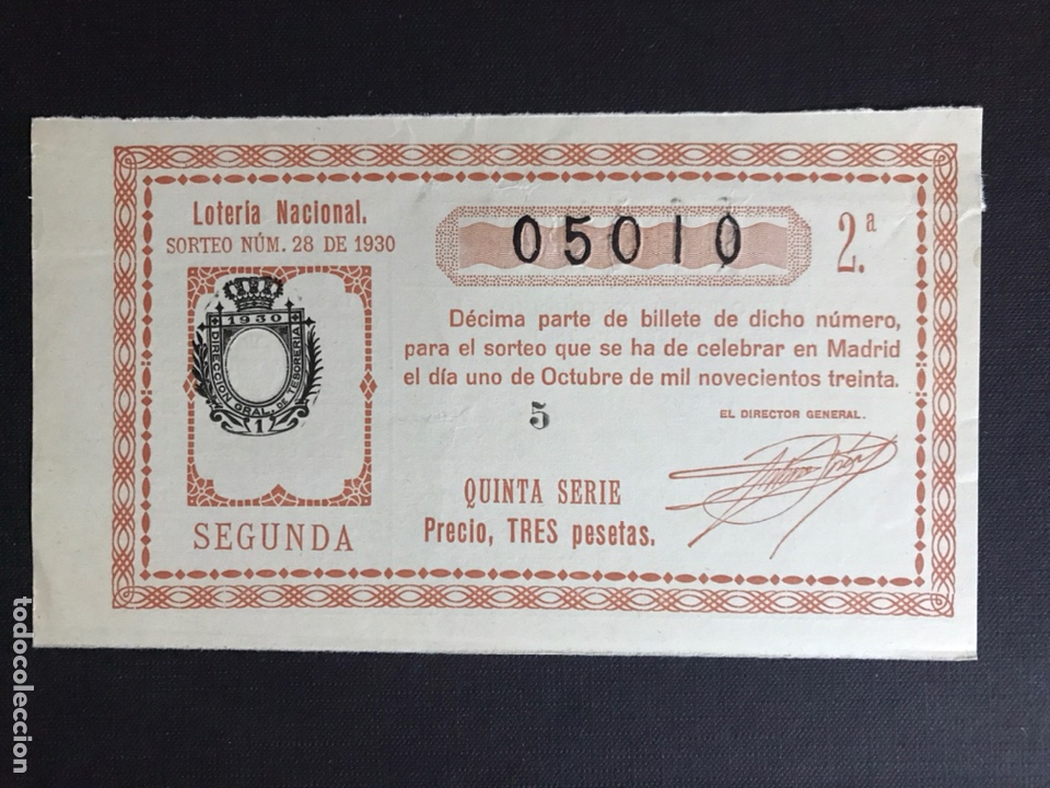 Nationale spanische Lotterie: Loteria a&ntilde;o 1930 sorteo 28
