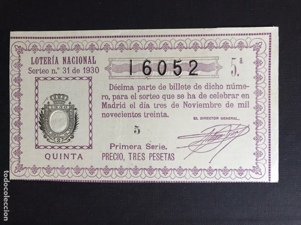 Nationale spanische Lotterie: Loteria a&ntilde;o 1930 sorteo 31