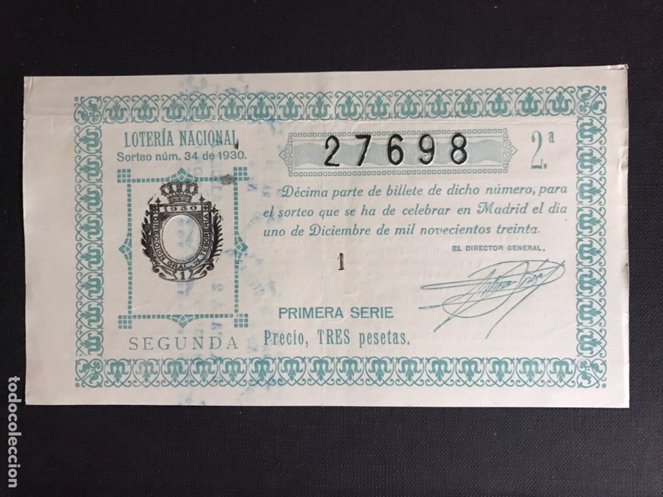 Nationale spanische Lotterie: Loteria a&ntilde;o 1930 sorteo 34