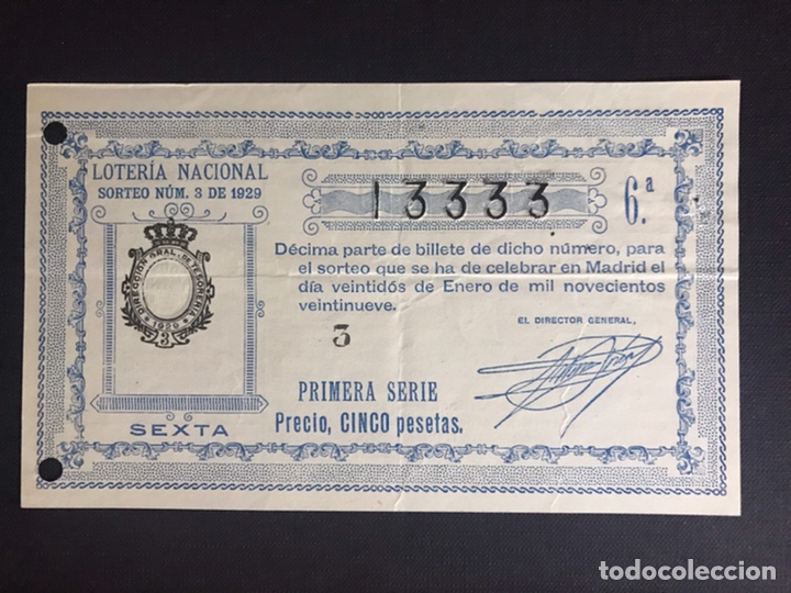 Nationale spanische Lotterie: Loteria A&ntilde;o 1929 sorteo 3