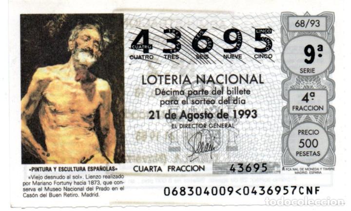 Loter&iacute;a Nacional: LOTERIA NACIONAL - A&Ntilde;O 1993 - SORTEO 68 - VIEJO DESNUDO AL SOL. MUSEO DEL PRADO -