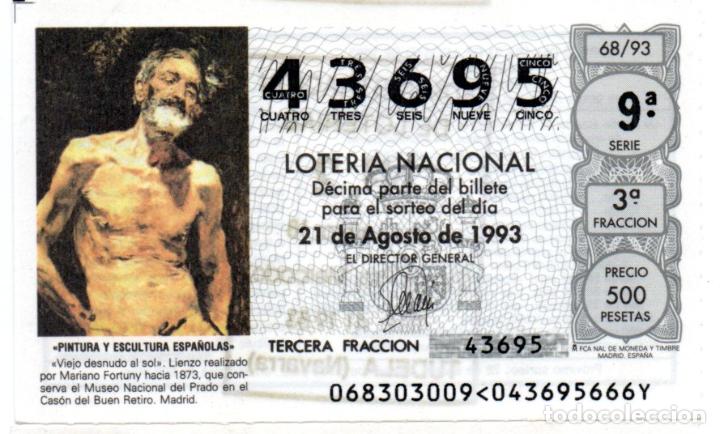 Loter&iacute;a Nacional: LOTERIA NACIONAL - A&Ntilde;O 1993 - SORTEO 68 - VIEJO DESNUDO AL SOL. MUSEO DEL PRADO -