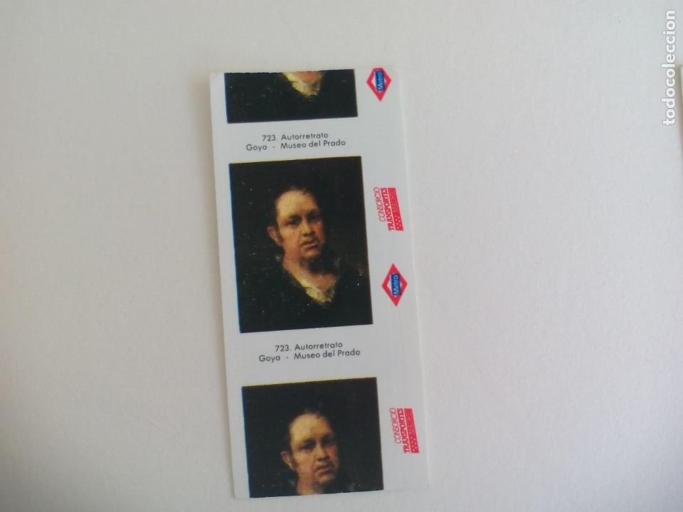 Loter&iacute;a Nacional: BILLETE DE METRO DE MADRID N&ordm; 16071, A&Ntilde;O 1989. AUTORRETRATO. MUSEO DEL PRADO. CUADROS DE GOYA