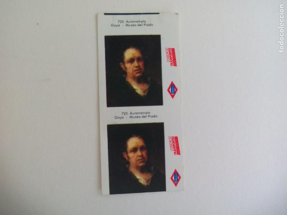 Loter&iacute;a Nacional: BILLETE DE METRO DE MADRID N&ordm; 60334, A&Ntilde;O 1989. AUTORRETRATO. MUSEO DEL PRADO. CUADROS DE GOYA