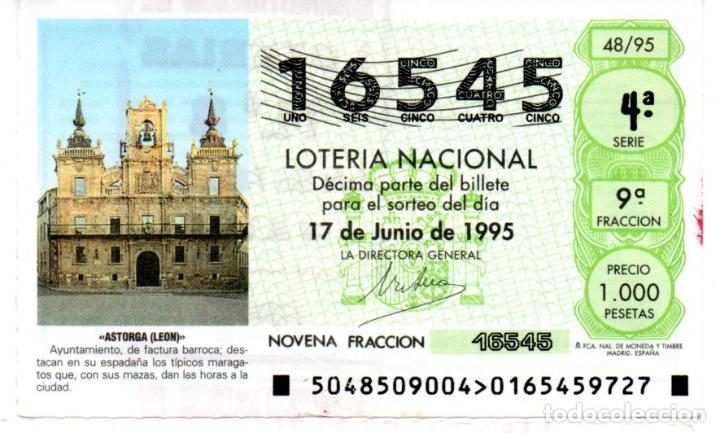 Loter&iacute;a Nacional: LOTER&Iacute;A NACIONAL - A&Ntilde;O 1995 - SORTEO 48 - AYUNTAMIENTO BARROCO DE ASTORGA (LE&Oacute;N) -