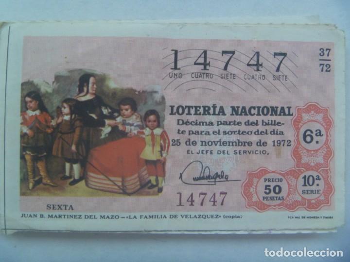 Loter&iacute;a nacional: DECIMO DE LOTERIA DEL 25 DE NOVIEMBRE DE 1972 : JUAN B. MARTINEZ DEL MAZO, LA FAMILIA VELAZQUEZ