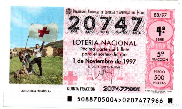 Nationale spanische Lotterie: LOTER&Iacute;A NACIONAL - A&Ntilde;O 1997 - SORTEO 88 - CRUZ ROJA ESPA&Ntilde;OLA -