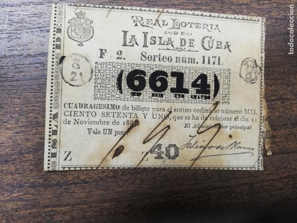 Nationale spanische Lotterie: LOTERIA NACIONAL DE CUBA. 11 DE NOVIEMBRE DE 1883.