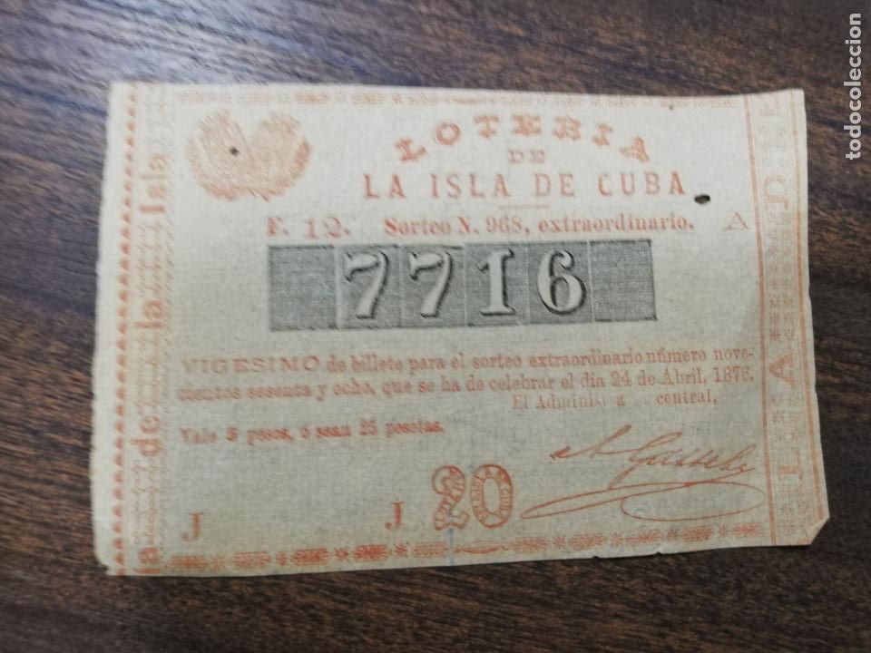 Nationale spanische Lotterie: LOTERIA NACIONAL DE CUBA. 24 DE ABRIL DE 1876.