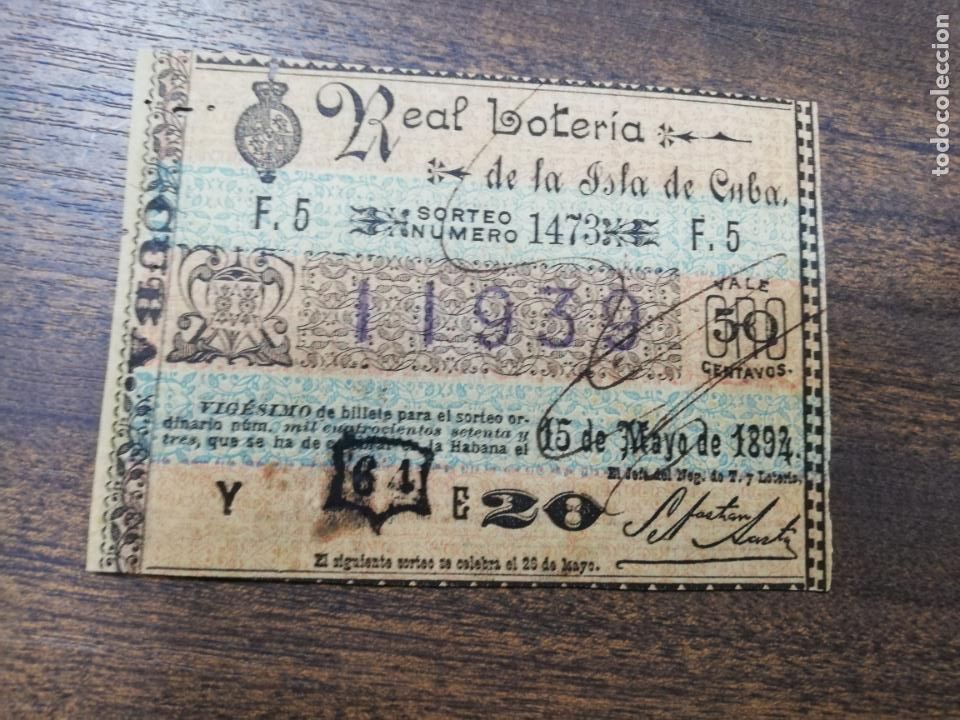 Nationale spanische Lotterie: LOTERIA NACIONAL DE CUBA. 15 DE MAYO DE 1892.