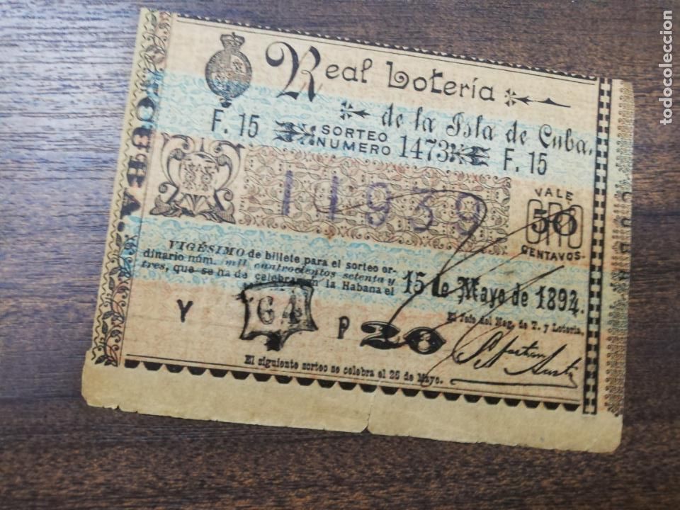 Nationale spanische Lotterie: LOTERIA NACIONAL DE CUBA. 15 DE MAYO DE 1892.
