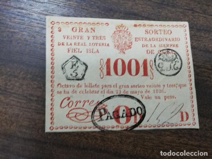 Nationale spanische Lotterie: LOTERIA NACIONAL DE CUBA. GRAN SORTEO EXTRAORDINARIO. 23 DE MAYO DE 1826.