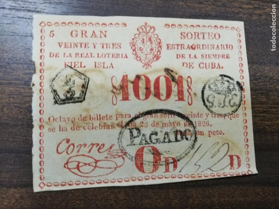 Nationale spanische Lotterie: LOTERIA NACIONAL DE CUBA. GRAN SORTEO EXTRAORDINARIO. 23 DE MAYO DE 1826.