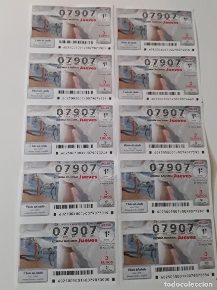 Loterie Nationale: 1 BILLETE LOTERIA JUEVES - 26 MARZO 2020 O 18 JUNIO- 25/20 - PINTURAS - SOROLLA - EL BA&Ntilde;O DEL CABALL