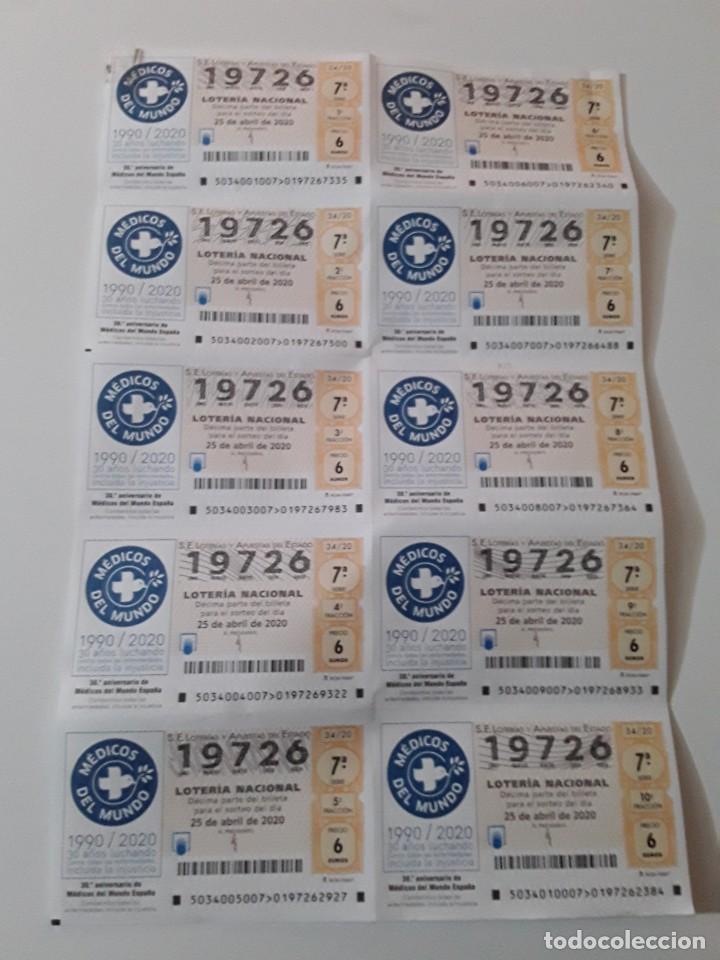 Loterie Nationale: 1 BILLETE LOTERIA SABADO - 25 ABRIL 2020 34/20 - 30 ANIVERSARIO DE MEDICOS DEL MUNDO ESPA&Ntilde;A