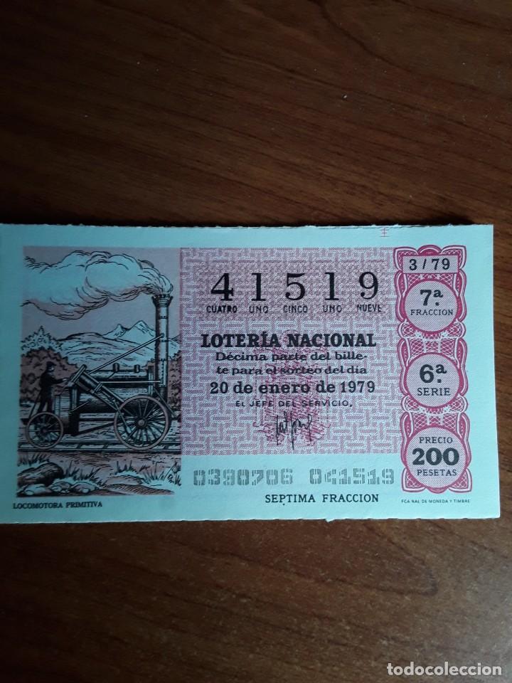 Loterie Nationale: 1 DECIMO LOTERIA DEL SABADO - 20 ENERO 1979 - 3/79 - LOCOMOTORA PRIMITIVA - TREN DE VAPOR