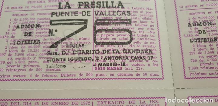 Loter&iacute;a nacional: DECIMO 25/ ENERO/ 1972 - Foto 2