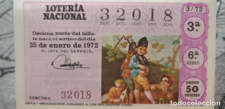 Loter&iacute;a nacional: DECIMO 25/ ENERO/ 1972 - Foto 1