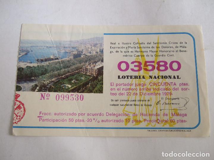 National Spanish Lottery: PARTICIPACION LOTERIA NACIONAL - 1979 - COFRADIA SANTISIMO CRISTO EXPIRACION - MALAGA
