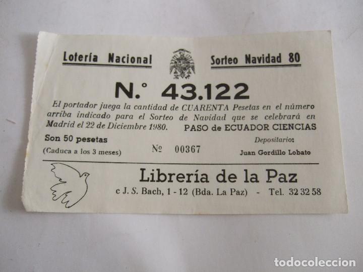 Lotteria Nationale Spagnola: PARTICIPACION LOTERIA NACIONAL - 1980 - PASO DE ECUADOR CIENCIAS