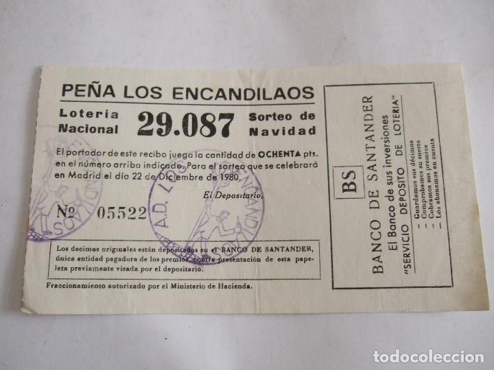 Loter&iacute;a nacional: PARTICIPACION LOTERIA NACIONAL - 1980 - PE&Ntilde;A LOS ENCANDILAOS