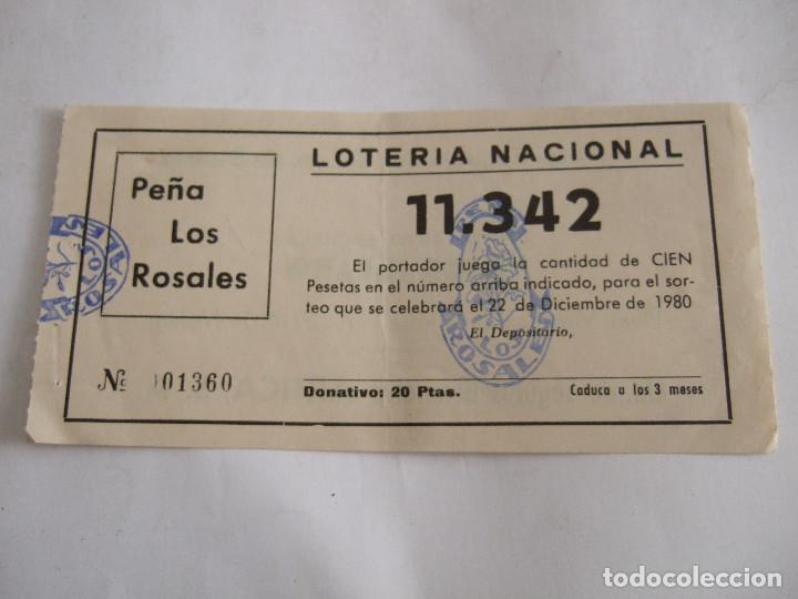 Lotteria Nationale Spagnola: PARTICIPACION LOTERIA NACIONAL - 1980 - PE&Ntilde;A LOS ROSALES - MALAGA