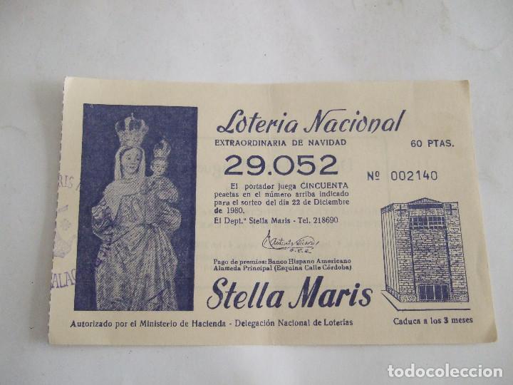 Lotteria Nationale Spagnola: PARTICIPACION LOTERIA NACIONAL - 1980 - STELLA MARIS - MALAGA