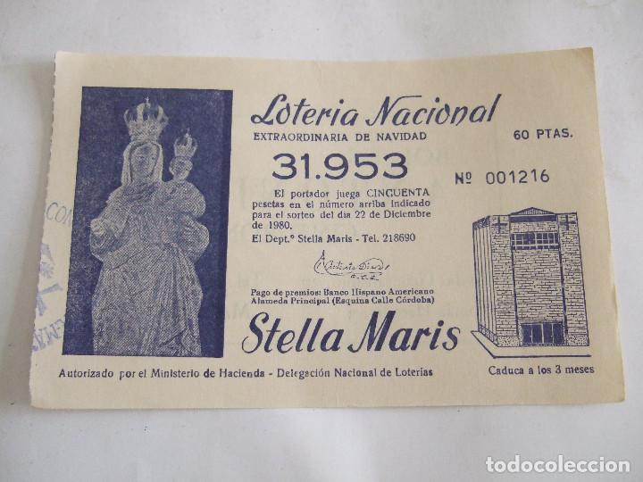 Lotteria Nationale Spagnola: PARTICIPACION LOTERIA NACIONAL - 1980 - STELLA MARIS - MALAGA