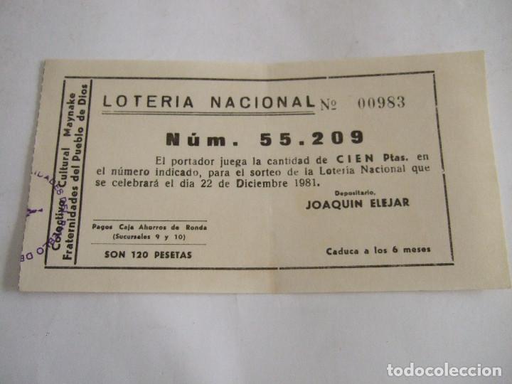 Lotteria Nationale Spagnola: PARTICIPACION LOTERIA NACIONAL - 1981 - COLECTIVO CULTURAL MAYNAKE - FRATERNIDADES PUEBLO DE DIOS
