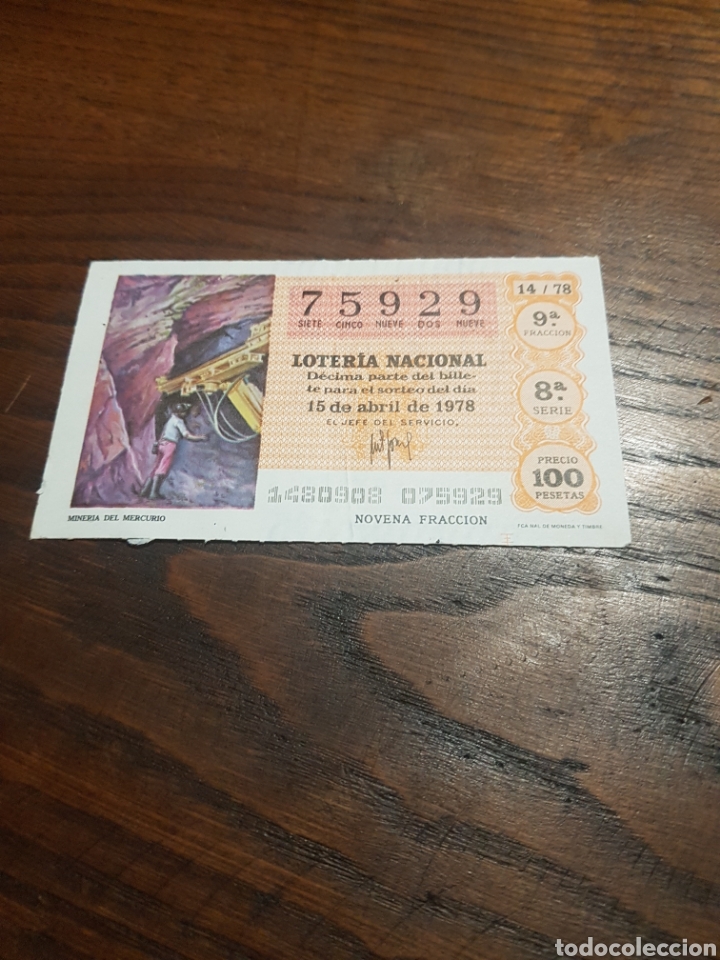 Loterie Nationale: LOTERIA NACIONAL 15 DE ABRIL DE 1978 MINERIA DEL MERCURIO