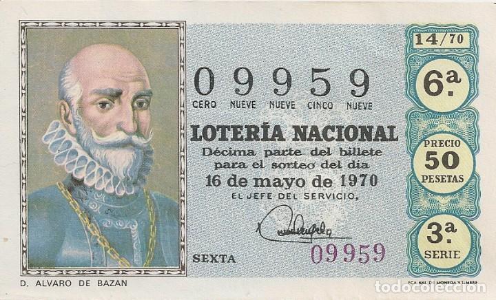 Loter&iacute;a Nacional: LOTER&Iacute;A NACIONAL 09959 16 MAYO 1970 SORTEO 14/70