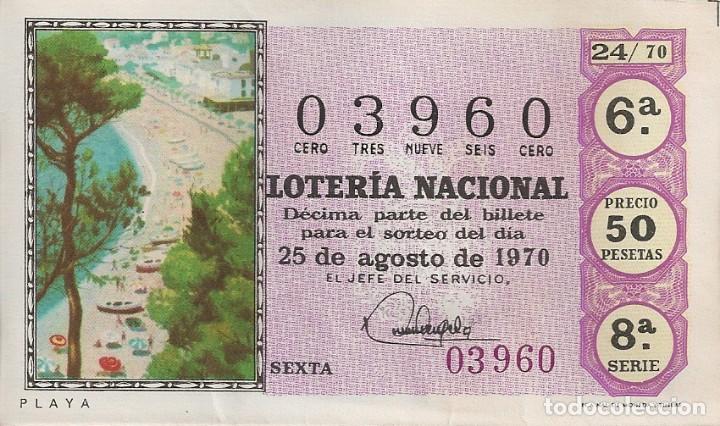 National Spanish Lottery: LOTER&Iacute;A NACIONAL 03960 25 AGOSTO 1970 SORTEO 24/70