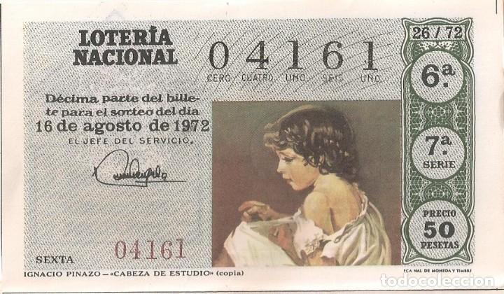 National Spanish Lottery: LOTER&Iacute;A NACIONAL 04161 16 AGOSTO 1972 SORTEO 26/72