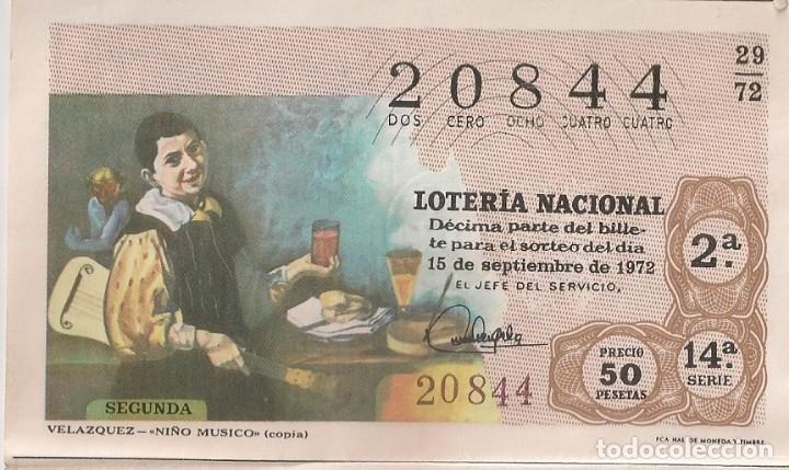 National Spanish Lottery: LOTER&Iacute;A NACIONAL 20844 15 SEPTIEMBRE 1972 SORTEO 29/72