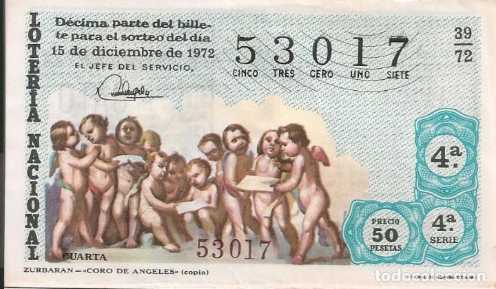 National Spanish Lottery: LOTER&Iacute;A NACIONAL 53017 15 DICIEMBRE 1972 SORTEO 39/72