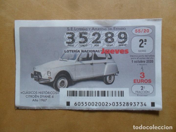 Loter&iacute;a Nacional: DECIMO - N&ordm; 35289 - JUEVES 1 OCTUBRE 2020 - 55/20 - CLASICOS HISTORICOS. CITROEN DYANE 6, A&Ntilde;O 1967
