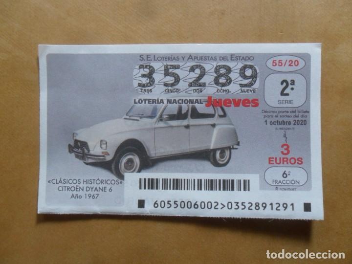 Loter&iacute;a Nacional: DECIMO - N&ordm; 35289 - JUEVES 1 OCTUBRE 2020 - 55/20 - CLASICOS HISTORICOS. CITROEN DYANE 6, A&Ntilde;O 1967