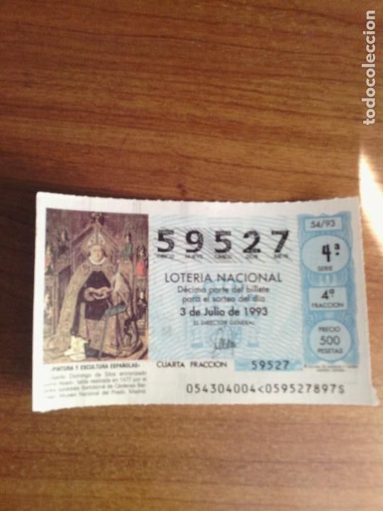 National Spanish Lottery: 1 DECIMO LOTERIA DEL SABADO - 3 JULIO 1993 - 54/93 - SANTO DOMINGO DE SILOS ENTRONIZADO COMO ABAD