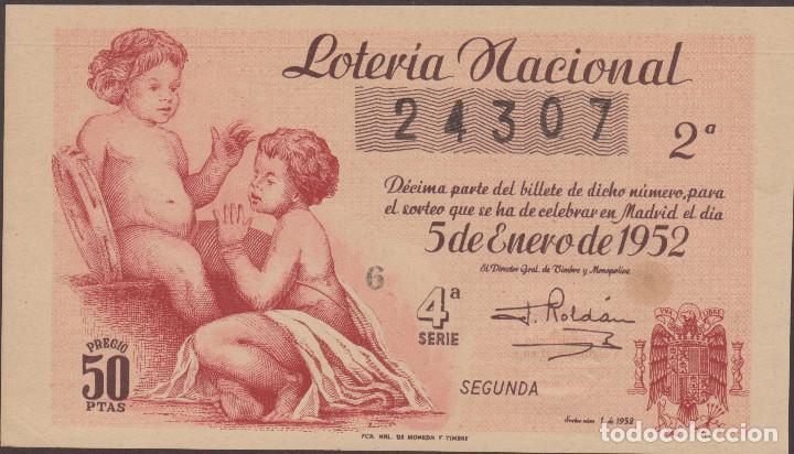 National Spanish Lottery: LOTERIA NACIONAL - SORTEO - 1-1952 - SERIE 4&ordf; FRACCI&Oacute;N 2&ordf; - ADM.- 3 - ZARAGOZA