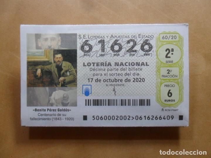 Loter&iacute;a nacional: DECIMO - N&ordm; 61626 - 17 OCTUBRE 2020 - 60/20 - BENITO PEREZ GALDOS