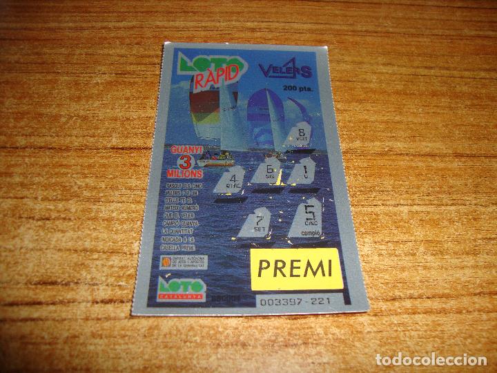National Spanish Lottery: LOTERIA CATALUNYA LOTO RAPID VELERS VELEROS