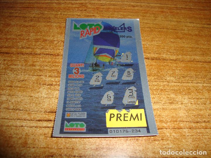 National Spanish Lottery: LOTERIA CATALUNYA LOTO RAPID VELERS VELEROS
