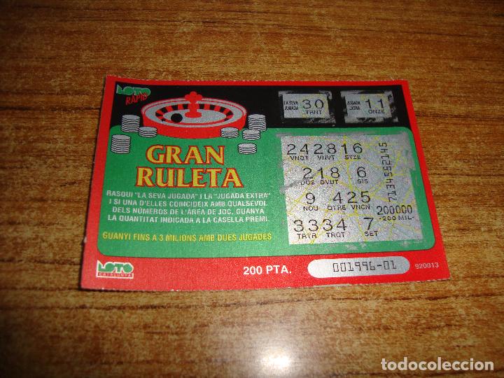 National Spanish Lottery: LOTERIA CATALUNYA LOTO RAPID GRAN RULETA
